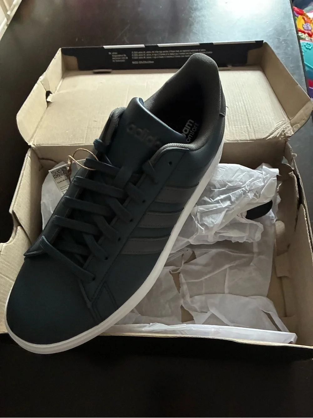 adidas Navy and White Low-Top Sneakers